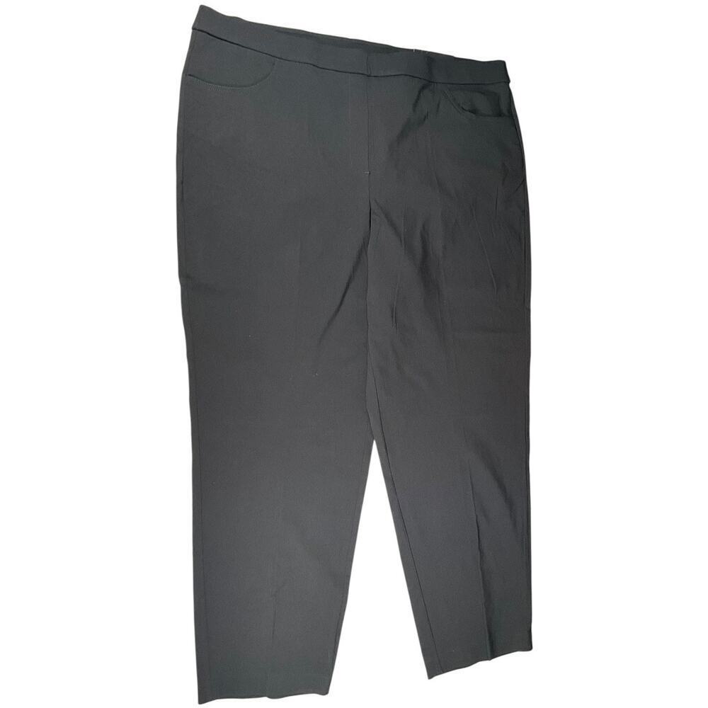 Alfred Dunner 24W Black Slimming Pull On Pants Classic Stretch Career Plus NWT